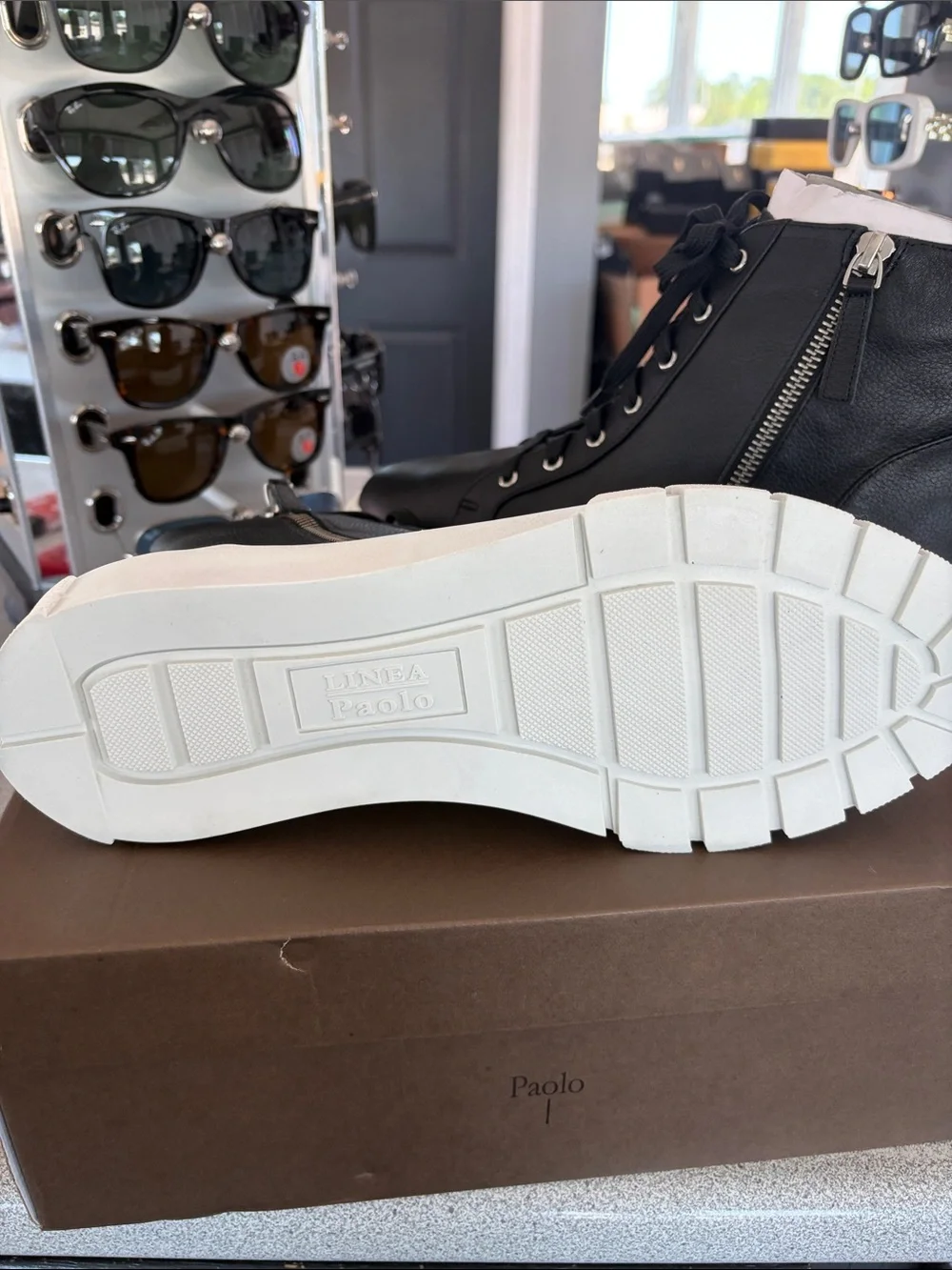 Paolo Black High-Top Sneakers with White Platform Sole